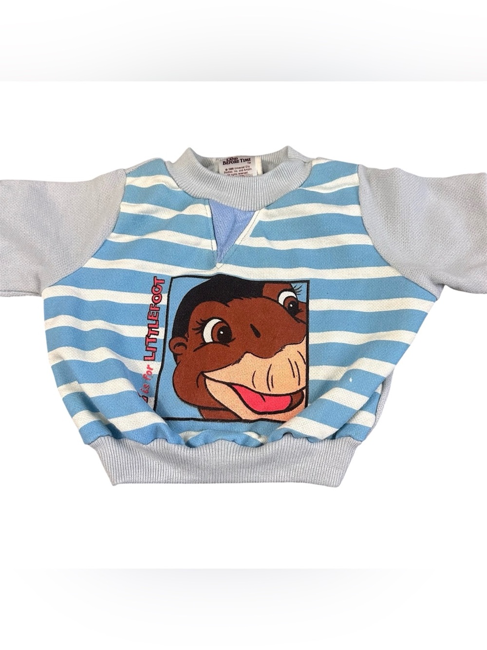 Vintage 1988 The Land Before Time Littlefoot Baby Sweatshirt 0-3 Months JCPenney